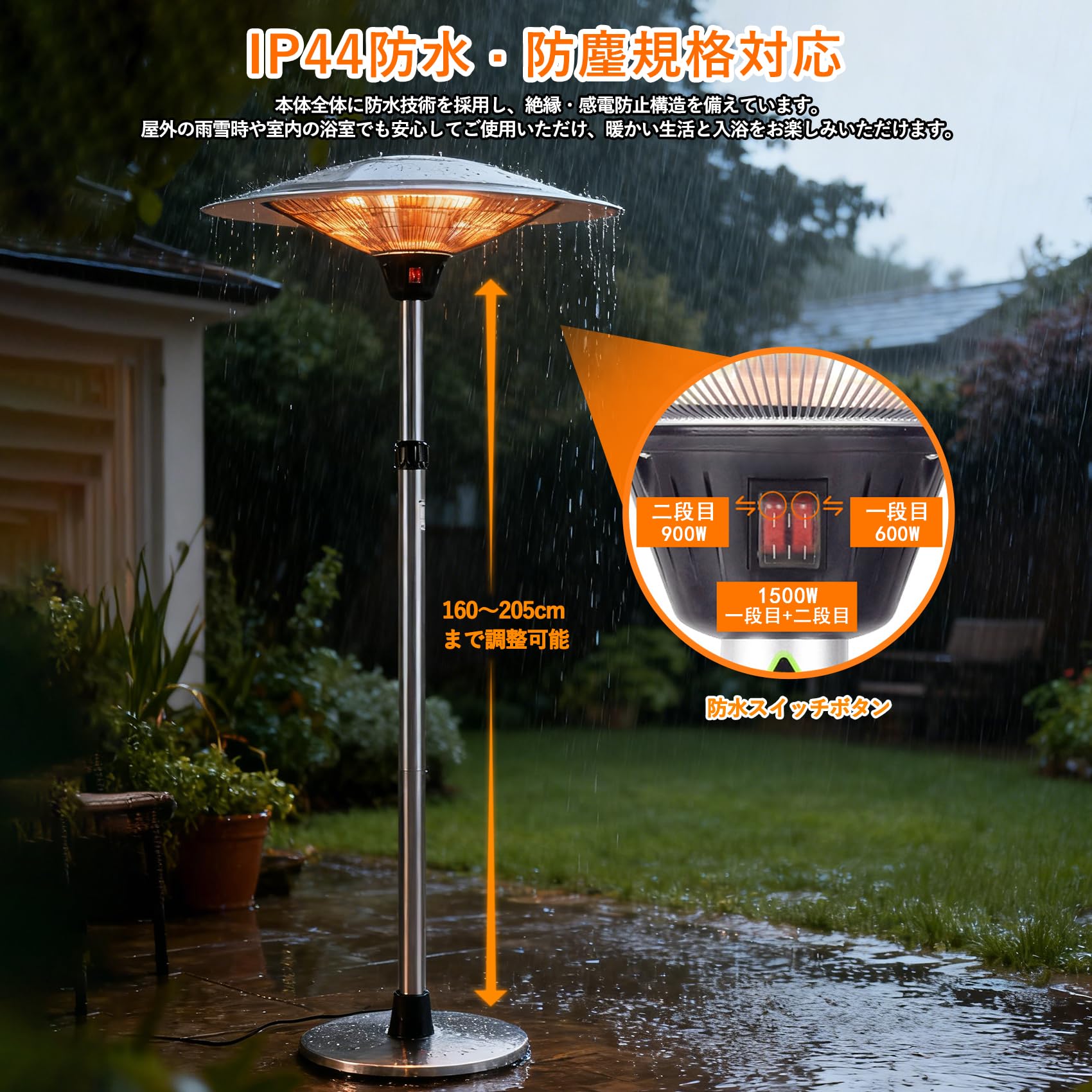 BADUS 屋外用電気ヒーター Amazon | BADUS 屋外ヒーター ハロゲンヒーター 業務用 自立型 360